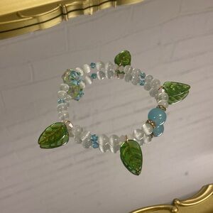 Handmade cottage core romantic leaf bracelet.